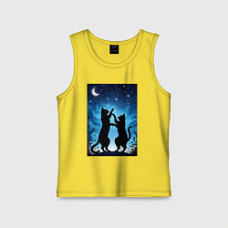 Детская майка Танцующие коты под звёздным небом