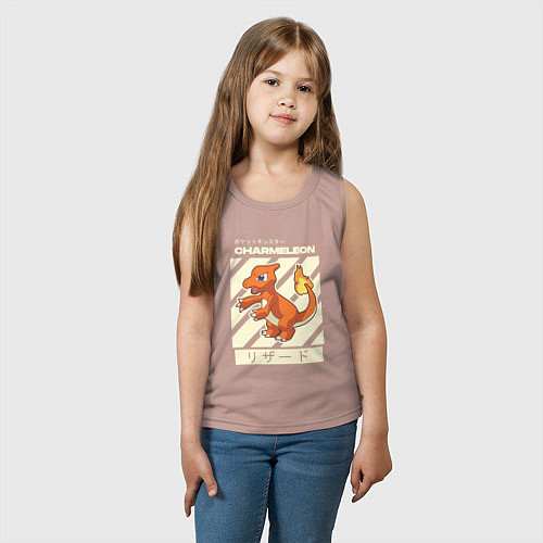 Детская майка Покемоны Чармелеон Charmeleon / Пыльно-розовый – фото 3