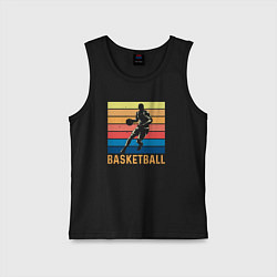 Майка детская хлопок Basketball lettering, цвет: черный