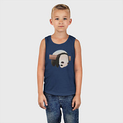 Майка детская хлопок Панда спит на ветке, цвет: тёмно-синий — фото 2