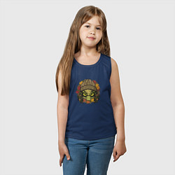 Майка детская хлопок Хищник в вязаной шапке, цвет: тёмно-синий — фото 2