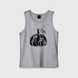 Майка детская хлопок Скелеты в тыкве, цвет: меланж