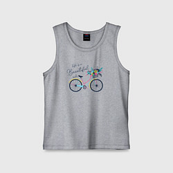Майка детская хлопок Жизнь это прекрасная поездка, цвет: меланж