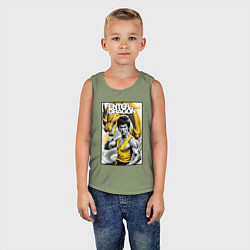 Майка детская хлопок Выход дракона - Брюс Ли, цвет: авокадо — фото 2