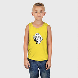 Майка детская хлопок Мэрилин Монро в черно белом цвете, цвет: желтый — фото 2