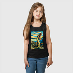 Майка детская хлопок Анаконда кричит на картине Эдварда Мунка - мем иск, цвет: черный — фото 2