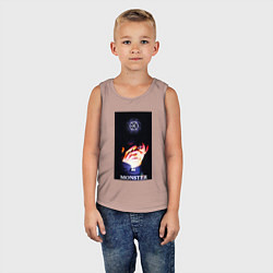 Майка детская хлопок Exo monster, цвет: пыльно-розовый — фото 2