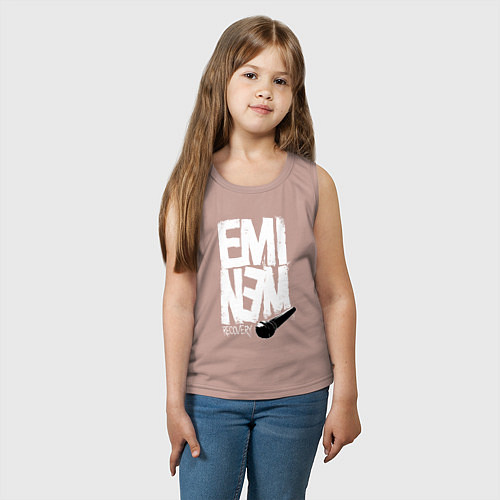 Детская майка Eminem - microphone / Пыльно-розовый – фото 3