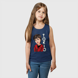 Майка детская хлопок Tokio - money heist, цвет: тёмно-синий — фото 2