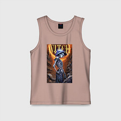 Майка детская хлопок Костлявая ведьма - хэллоуин, цвет: пыльно-розовый