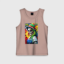 Майка детская хлопок Girl witch - pop art, цвет: пыльно-розовый