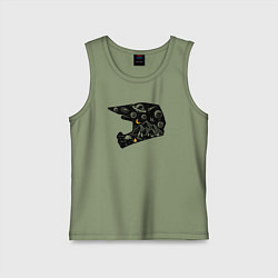 Майка детская хлопок Космический кемпер, цвет: авокадо