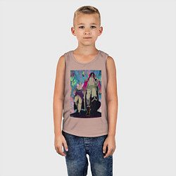 Майка детская хлопок Ван-Пис Роджер Гол Д, цвет: пыльно-розовый — фото 2