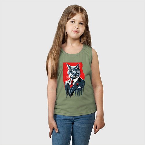 Детская майка Кот джентльмен с голубыми глазами - мем / Авокадо – фото 3