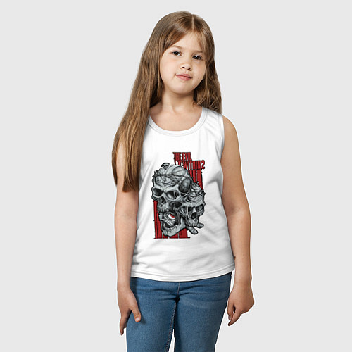 Детская майка The evil within 2 skulls / Белый – фото 3