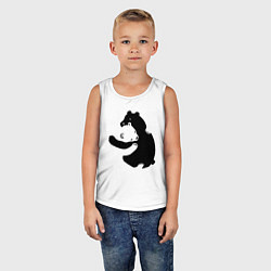 Майка детская хлопок Медведи обнимаются, цвет: белый — фото 2