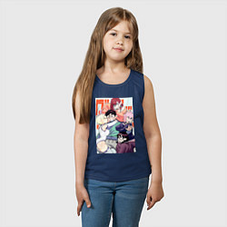 Майка детская хлопок Дандадан: Момо Аясэ, цвет: тёмно-синий — фото 2