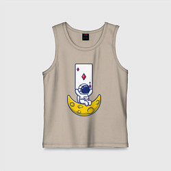 Майка детская хлопок Космический покер, цвет: миндальный