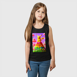 Майка детская хлопок Пикачу сидит на горе из монпансье, цвет: черный — фото 2