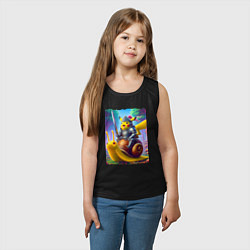 Майка детская хлопок Рыцарь Пикачу на боевой улитке, цвет: черный — фото 2