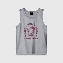 Майка детская хлопок Свинья в новогодней шапке, цвет: меланж