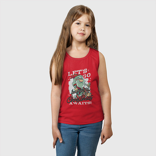 Детская майка Рождество ждет / Красный – фото 3