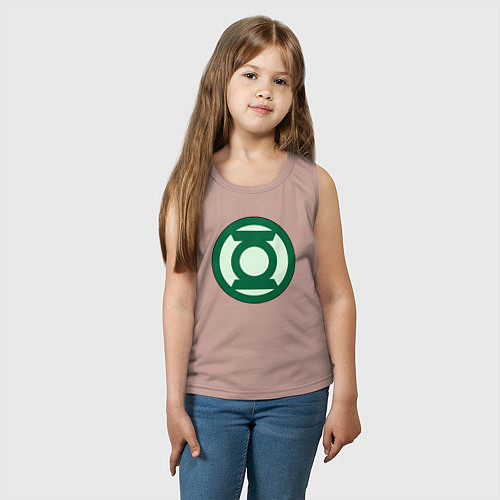 Детская майка Green lantern logo / Пыльно-розовый – фото 3