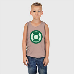 Майка детская хлопок Green lantern logo, цвет: пыльно-розовый — фото 2