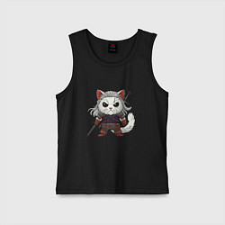 Майка детская хлопок Кот ведьмак - Котьмак, цвет: черный