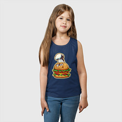 Майка детская хлопок Шеф бургер, цвет: тёмно-синий — фото 2