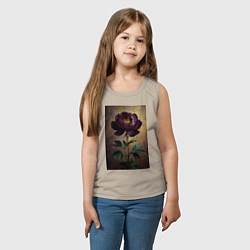 Майка детская хлопок Пион искусство, цвет: миндальный — фото 2