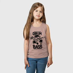 Майка детская хлопок Drum n Bass: More Bass, цвет: пыльно-розовый — фото 2