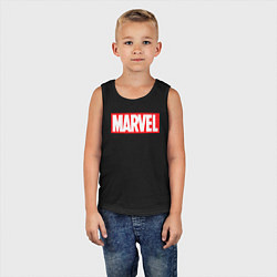 Майка детская хлопок Marvel logo, цвет: черный — фото 2