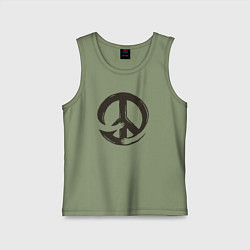 Майка детская хлопок Peace hugs, цвет: авокадо