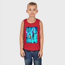 Майка детская хлопок Rick and Morty - neon glow, цвет: красный — фото 2