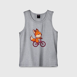Майка детская хлопок Лисичка на велике, цвет: меланж