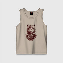 Майка детская хлопок Нарядная лиса, цвет: миндальный