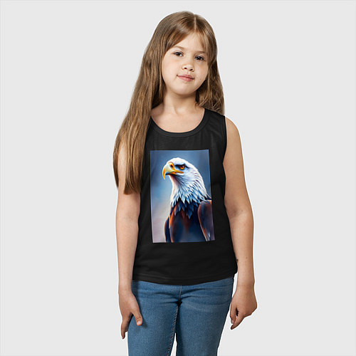 Детская майка Грациозный орел / Черный – фото 3