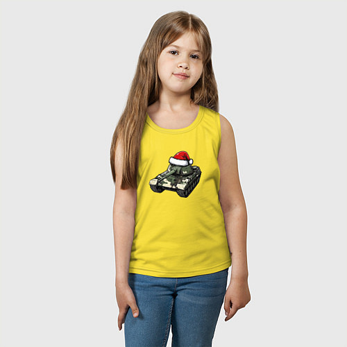Детская майка Советский новогодний танк / Желтый – фото 3