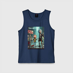 Майка детская хлопок Рик и Морти - панк жив, цвет: тёмно-синий