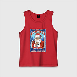 Майка детская хлопок Santa Claus north pole, цвет: красный