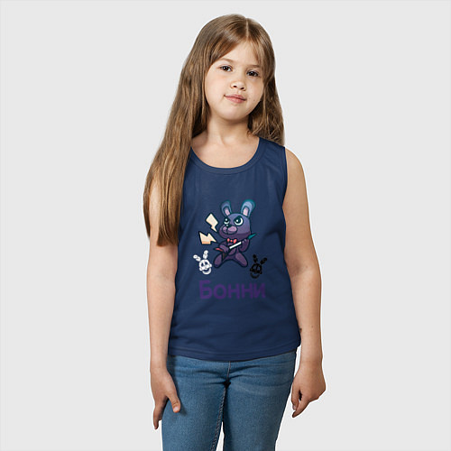 Детская майка Бонни, FNAF - Five nights at Freddys / Тёмно-синий – фото 3