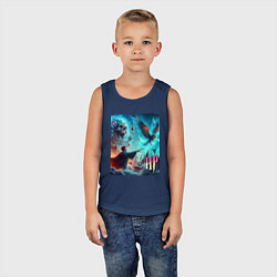 Майка детская хлопок Harry Potter and owl - ai art fantasy, цвет: тёмно-синий — фото 2