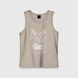 Майка детская хлопок Ozzy Osbourne - cat rock, цвет: миндальный