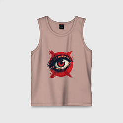 Майка детская хлопок Всевидящее око на красном фоне, цвет: пыльно-розовый