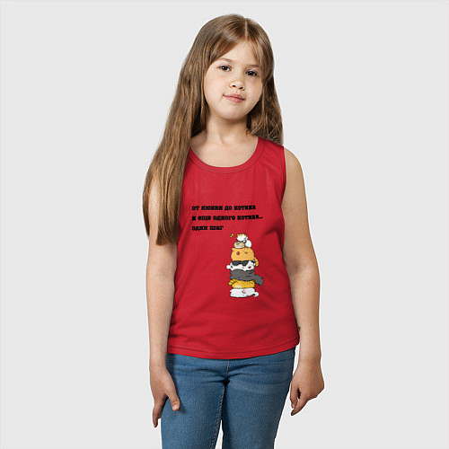 Детская майка От любви до котика / Красный – фото 3