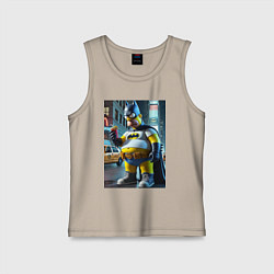 Майка детская хлопок Бэтсимпсон купил в фастфуде картофель фри, цвет: миндальный