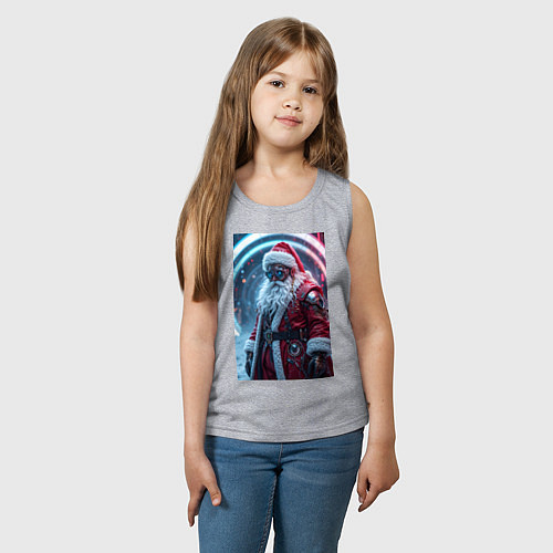 Детская майка Дед мороз киберпанк / Меланж – фото 3