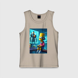 Майка детская хлопок Bart Simpson is an avid gamer, цвет: миндальный