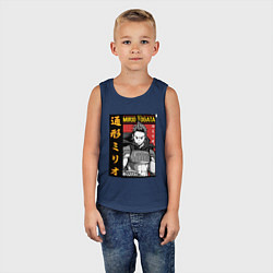 Майка детская хлопок Моя геройская академия Mirio Togata, цвет: тёмно-синий — фото 2
